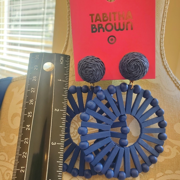 **LAST PAIR** NEW Tabitha Brown Blue Circular Round Earrings & FREE TAB MAG - Picture 6 of 8